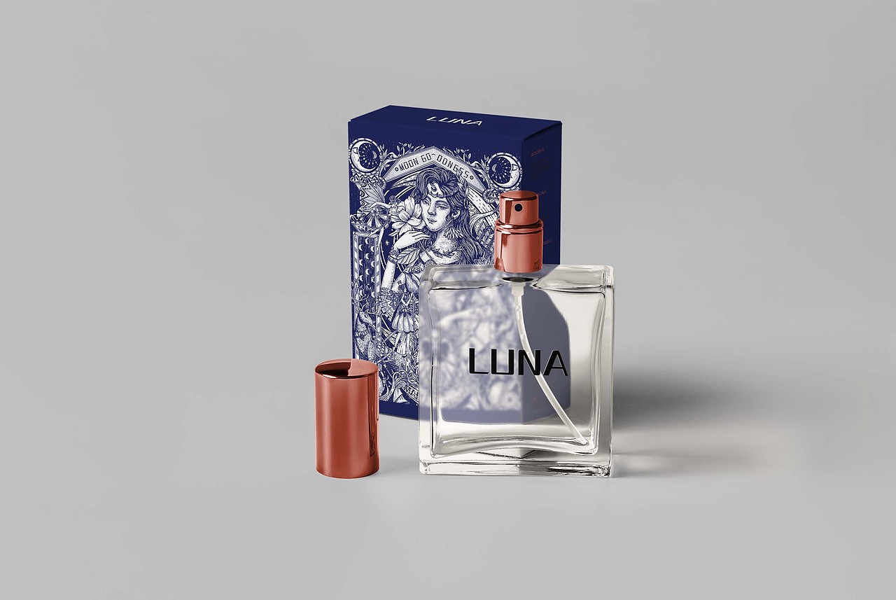 钢笔风格包装插画|香水|月神Luna
