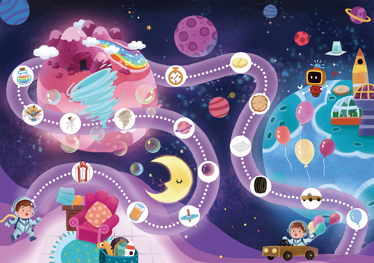 去年给武汉阿斯顿帕克教育科技画的科学游戏贴纸