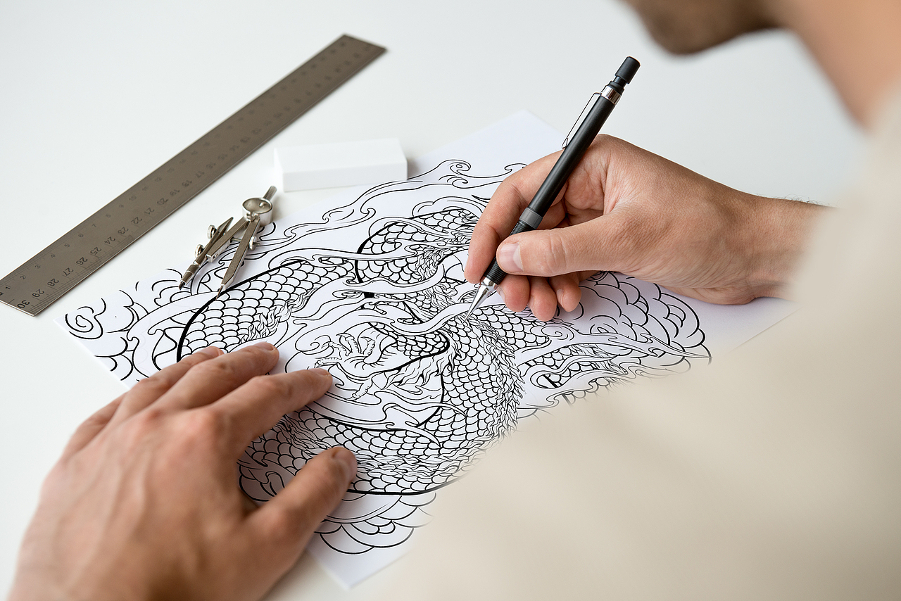 潮流插画《神兽四象之青龙》