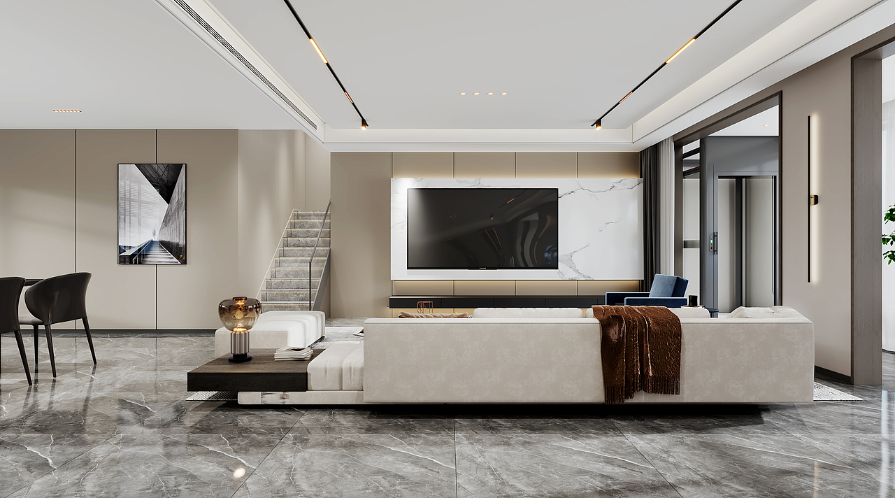 現(xiàn)代輕奢客餐廳（圖ZMzIxOTMwOTUy） - 商業(yè)空間設(shè)計(jì) - 站酷設(shè)計(jì)師流年效果圖表現(xiàn)原創(chuàng)素材 - 站酷ZCOOL