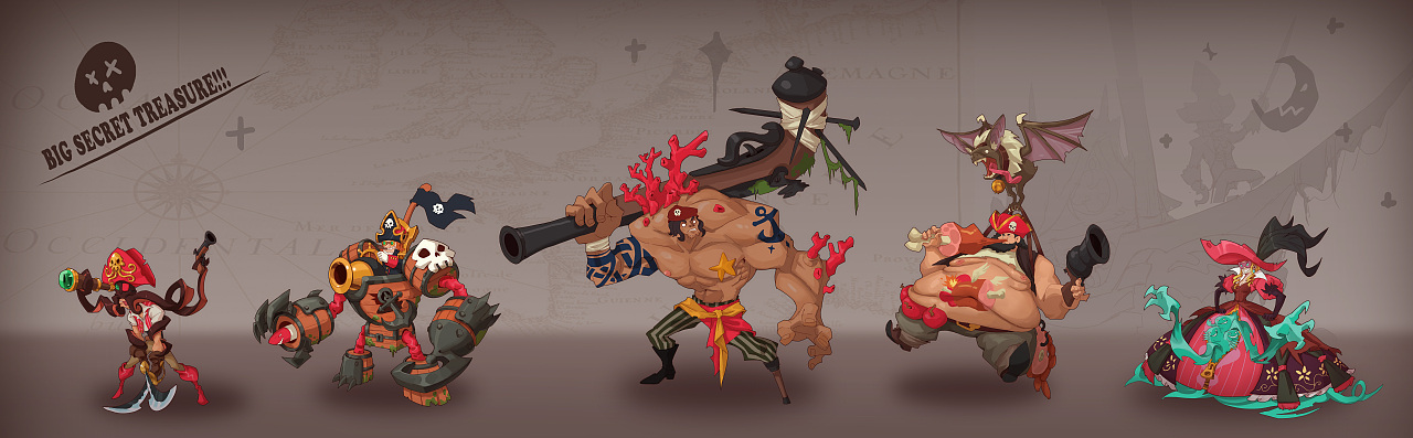 海盗欧美卡通风格练习（图ZMjk2NDk5MzY0） - 游戏原画 - 站酷设计师千转度泽原创素材 - 站酷ZCOOL