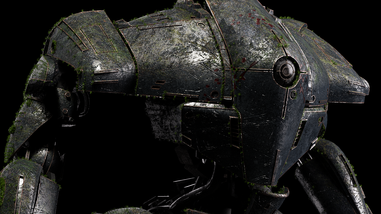 C4D-OC战损机甲渲染