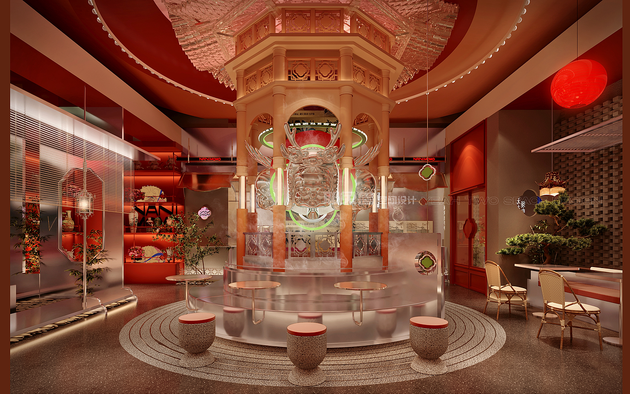Nanimomo咖啡——《江南园林咖啡》| 耶兔兽设计（图ZMzAyMjc3Nzcy） - 酒店餐饮设计 - 站酷设计师董青_耶兔兽设计原创素材 - 站酷ZCOOL
