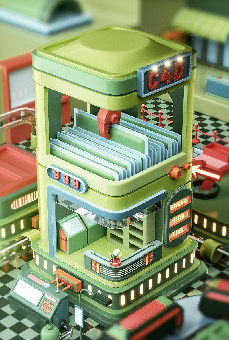 C4D零基础第四期学员作品——NiaoNiao的C4D课堂(上)(图ZMzAzMzc3ODM2) - 场景 - 站酷设计师我就是NiaoNiao原创素材 - 站酷ZCOOL
