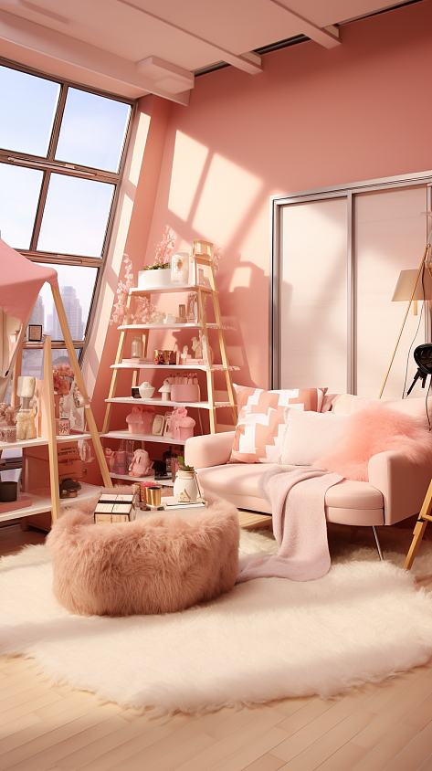 粉色系房间背景