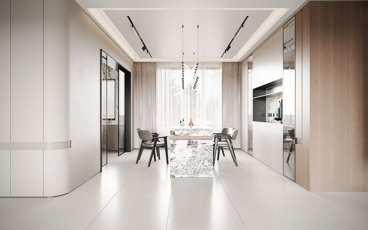 意式丨200㎡ 意式几何动线交错 赋予家温润阳光的温度（图ZMzQwNTE0OTQw） - 家装设计 - 站酷设计师新疆予邸空间设计原创素材 - 站酷ZCOOL