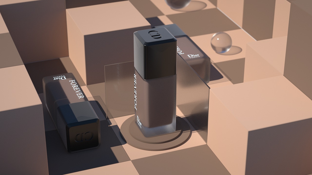 三维动画临摹作品 | 快消化妆品商业产品动画案例