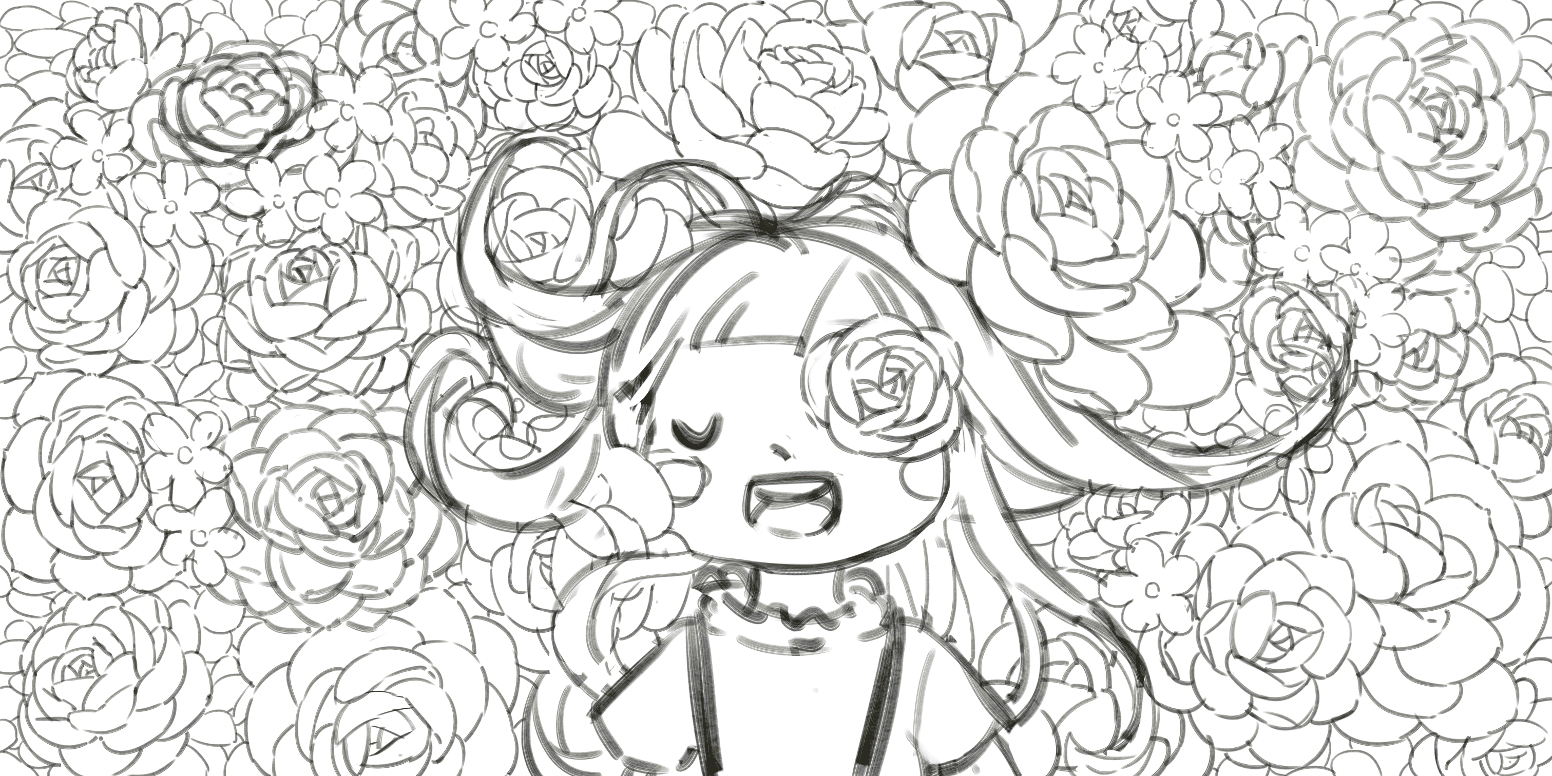 绘画过程(春暖花开插画系列)