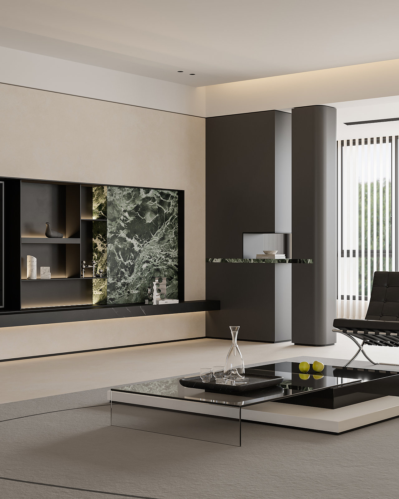 暖色系大平层客餐厅