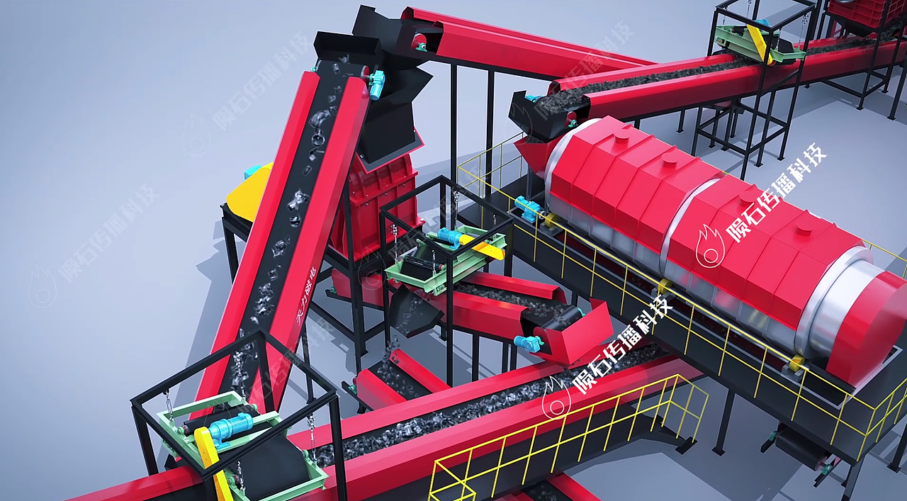 锂电黑粉回收工艺3D动画