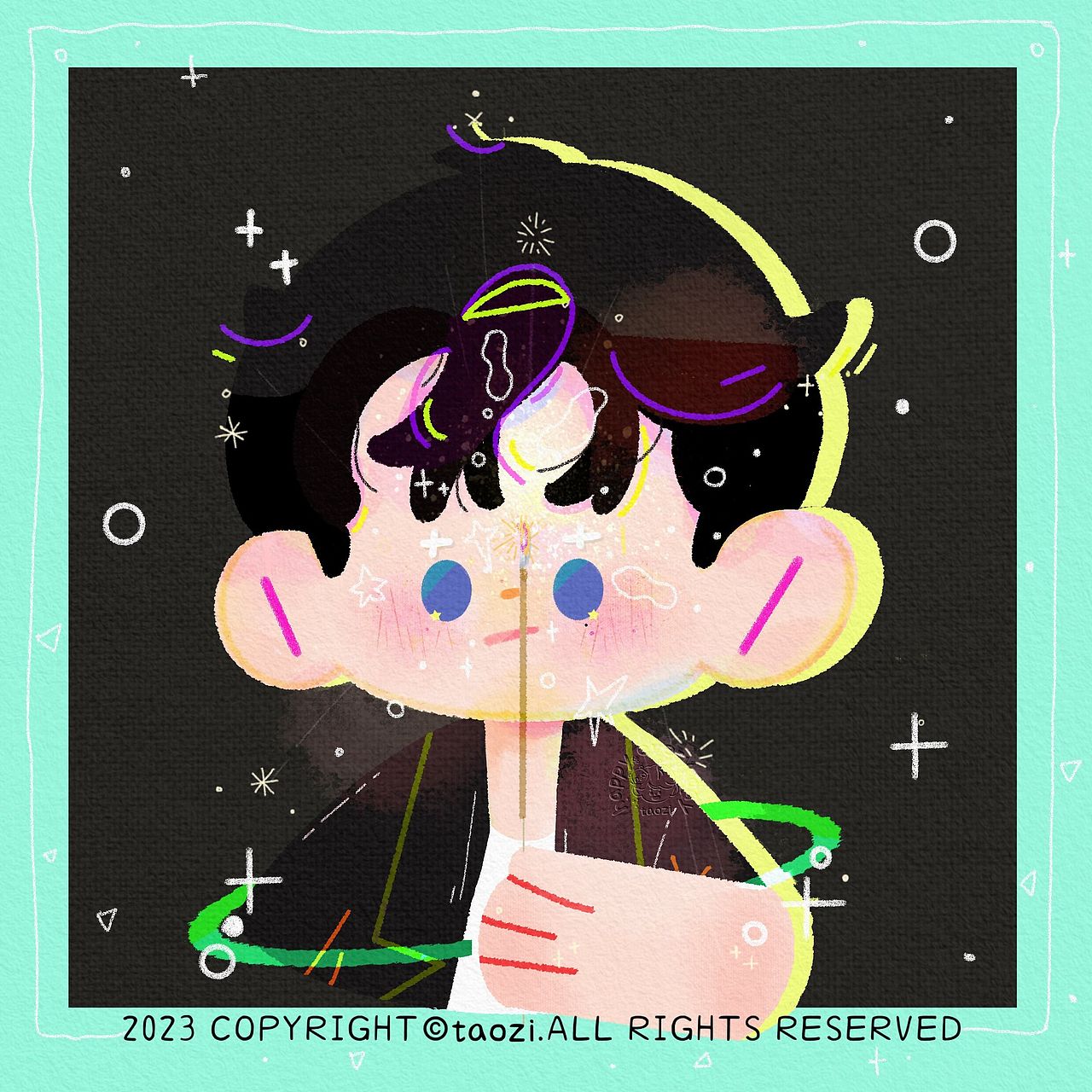 这只是春天的一组浅画的九宫格插画