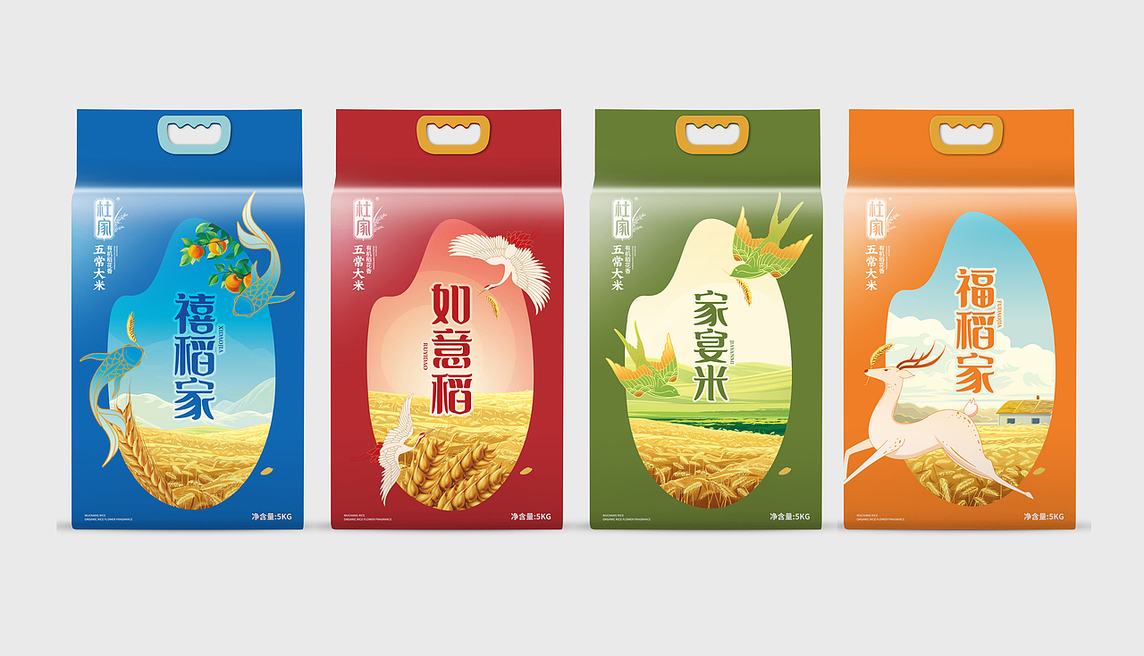 杜家五常大米系列包装升级设计【橘鹿原创】