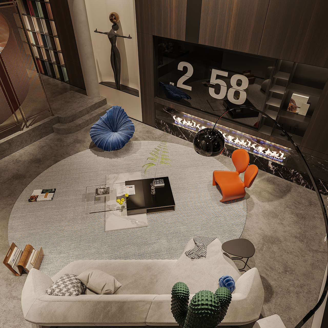 别墅室内客厅、卧室现代设计