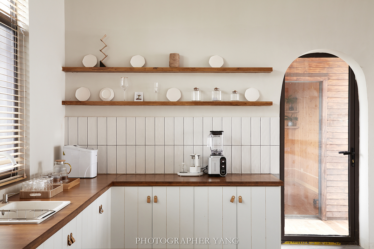 空间摄影|奶油色的民宿空间