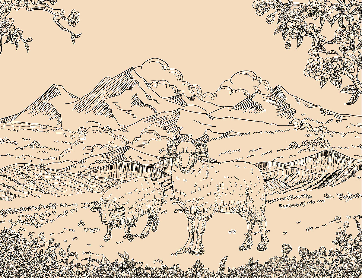 美丽乡村周边农产品包装黑白广告复古系列插画（图ZMzY1NTcwNTE2） - 商业插画 - 站酷设计师熊猫姐C酱原创素材 - 站酷ZCOOL