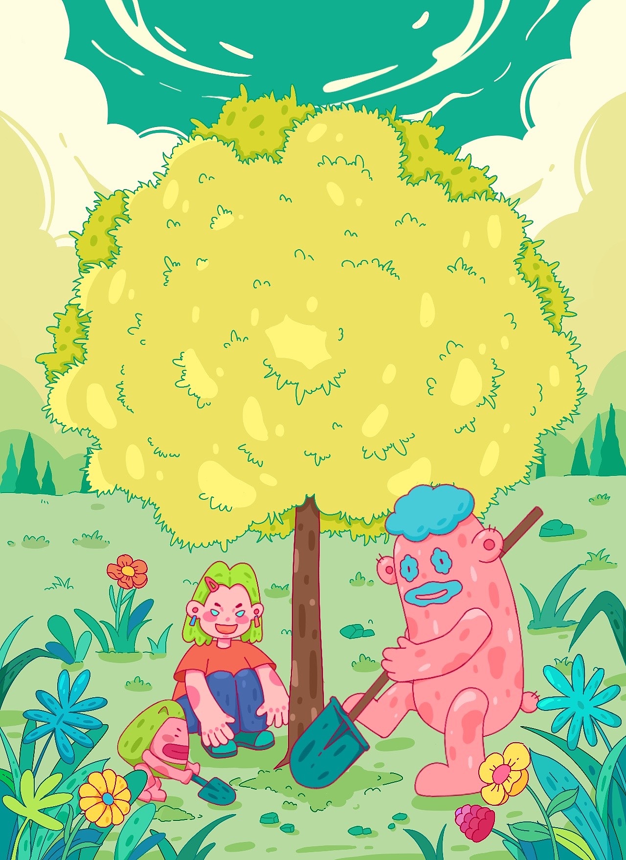 原创插画 | 粉红怪出行记（图ZMzUwOTM4NDYw） - 创作习作 - 站酷设计师半斤和八两原创素材 - 站酷ZCOOL