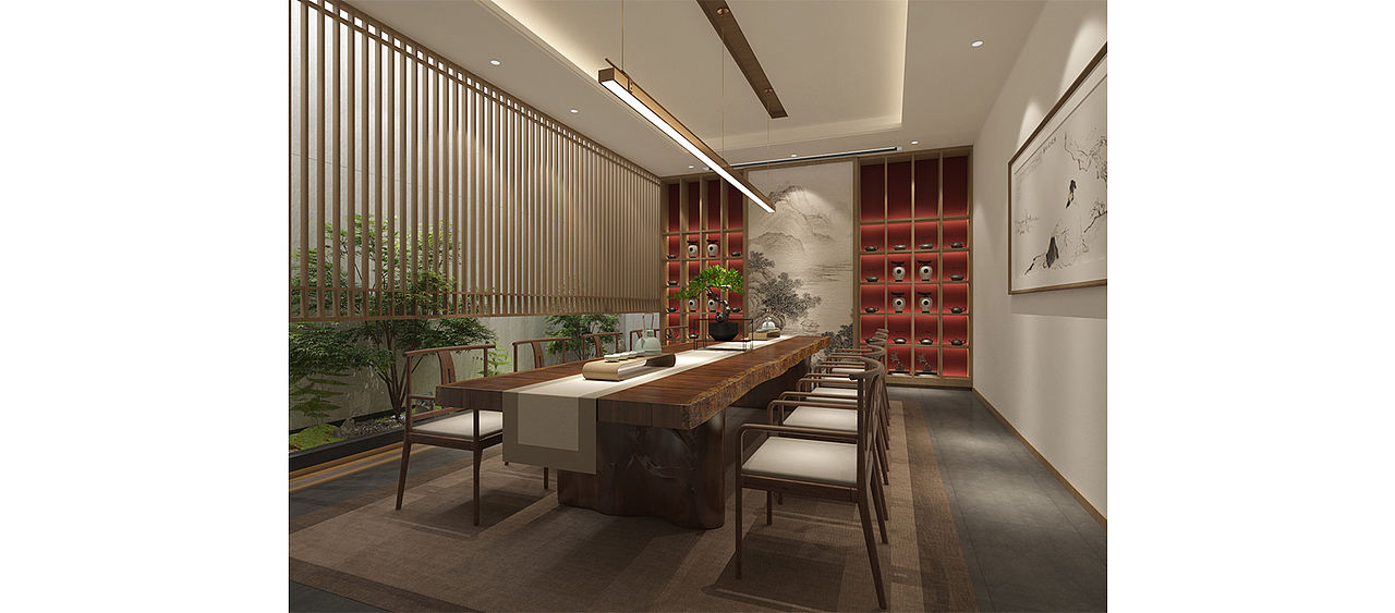 知否茶舍——知否知否，应是绿肥红瘦。（图ZMzQ2NTgwODQw） - 商业空间设计 - 站酷设计师木石方寸空间设计原创素材 - 站酷ZCOOL