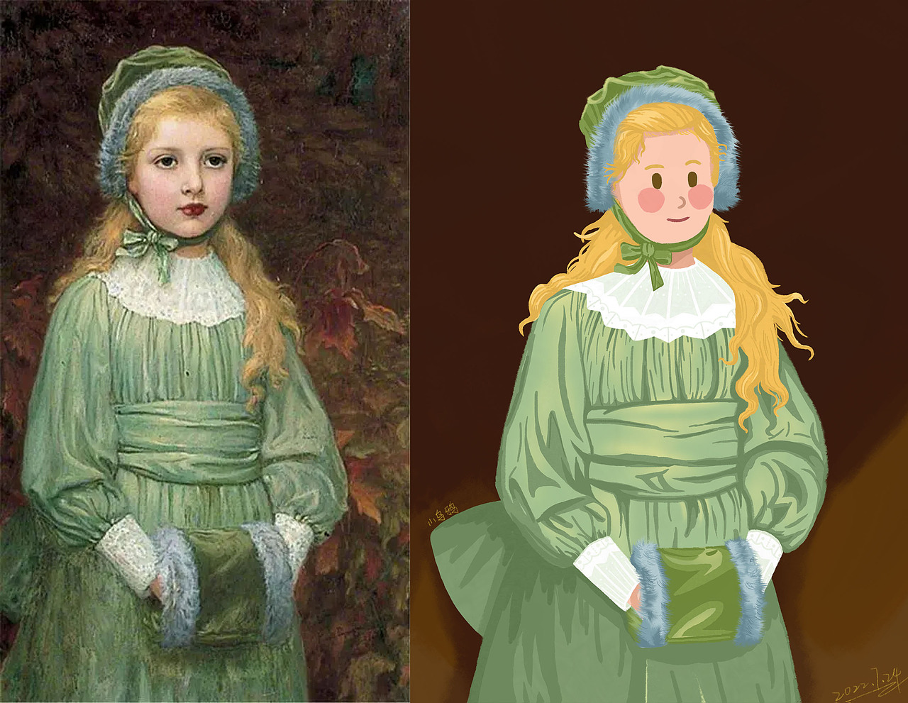 国外名画改编Q版画