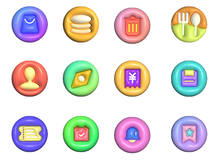 膨胀风icon 和 海报练习（图ZMzM0MDcxODYw） - 海报 - 站酷设计师莫晓琪原创素材 - 站酷ZCOOL