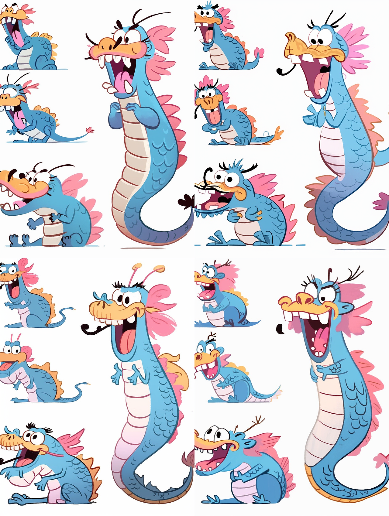 龙卡通可爱龙生肖插画表情包形象设计吉祥物（图ZMzQzNzkwMTY0） - 商业插画 - 站酷设计师画画的小可原创素材 - 站酷ZCOOL