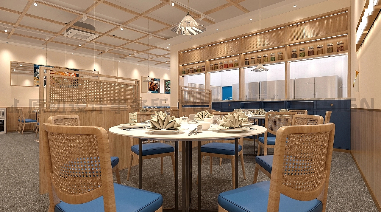 厦门 店面装修室内空间餐厅设计 闽南海鲜锅民间农家菜