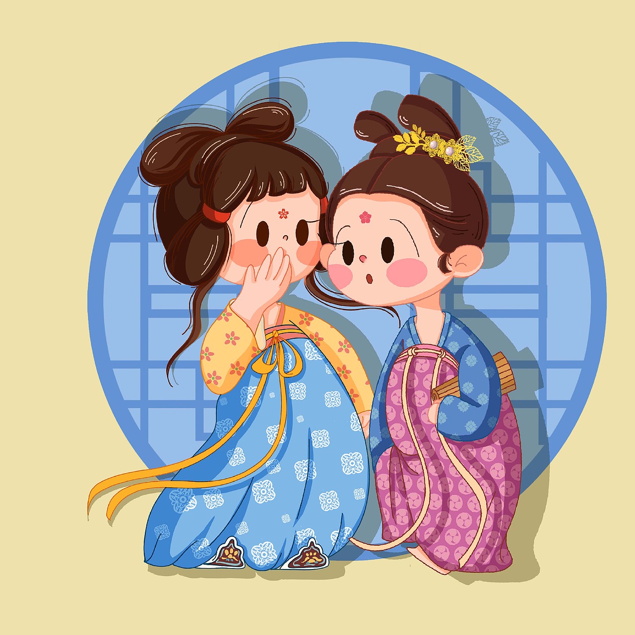 国风汉服小女孩（图ZMzA2OTkwNDEy） - 商业插画 - 站酷设计师月阑珊1原创素材 - 站酷ZCOOL