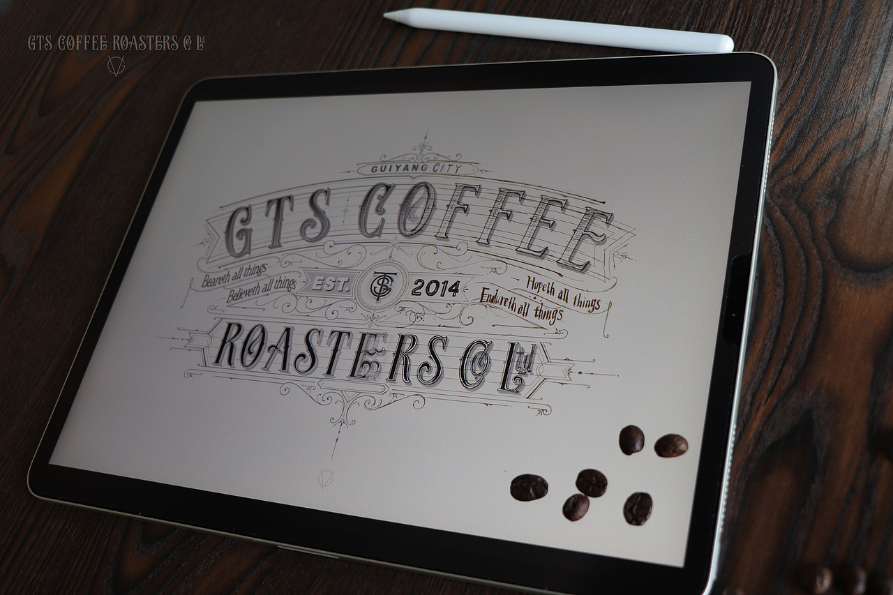 复古字体设计-贵阳咖啡店GTS COFFEE-手绘复古镜画（图ZMzIxNTQ4MTQ4） - 字体/字形 - 站酷设计师vgworks原创素材 - 站酷ZCOOL