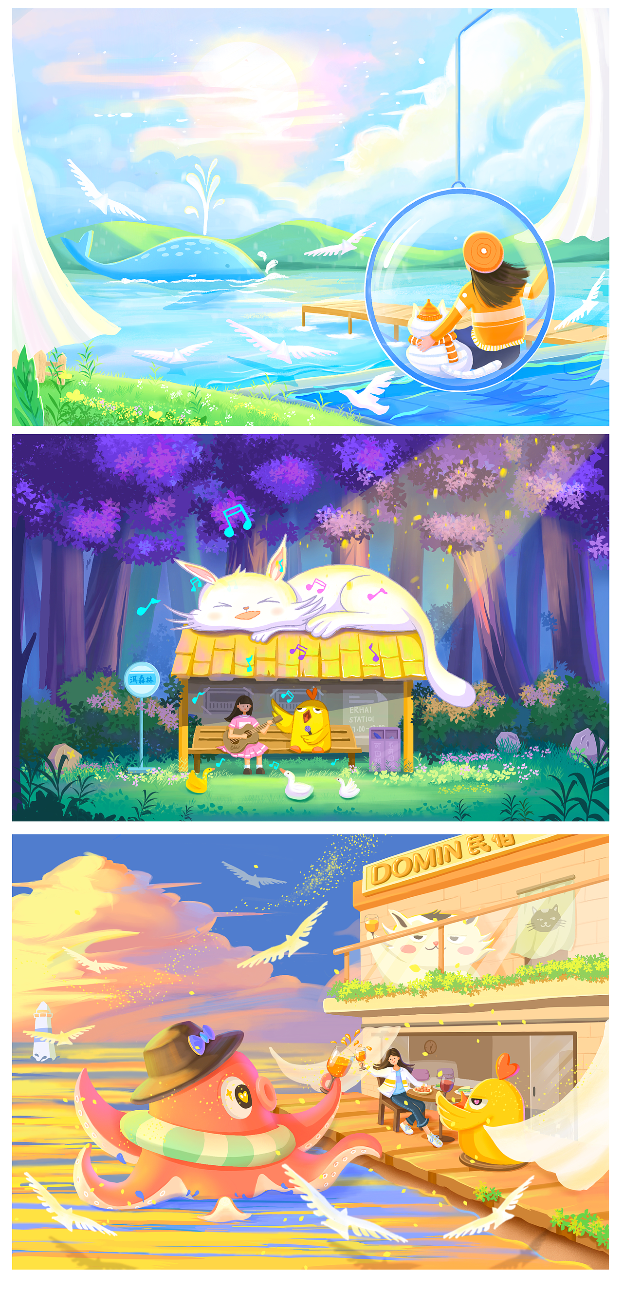 米儿治愈系插画（图ZMjk3MDM5MDQ4） - 商业插画 - 站酷设计师米儿Domin原创素材 - 站酷ZCOOL