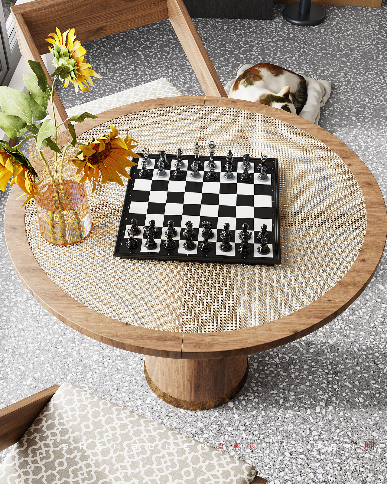 盛宸视觉 | 中古风客餐厅（图ZMzA3OTU1OTA4） - 家装设计 - 站酷设计师盛宸视觉原创素材 - 站酷ZCOOL