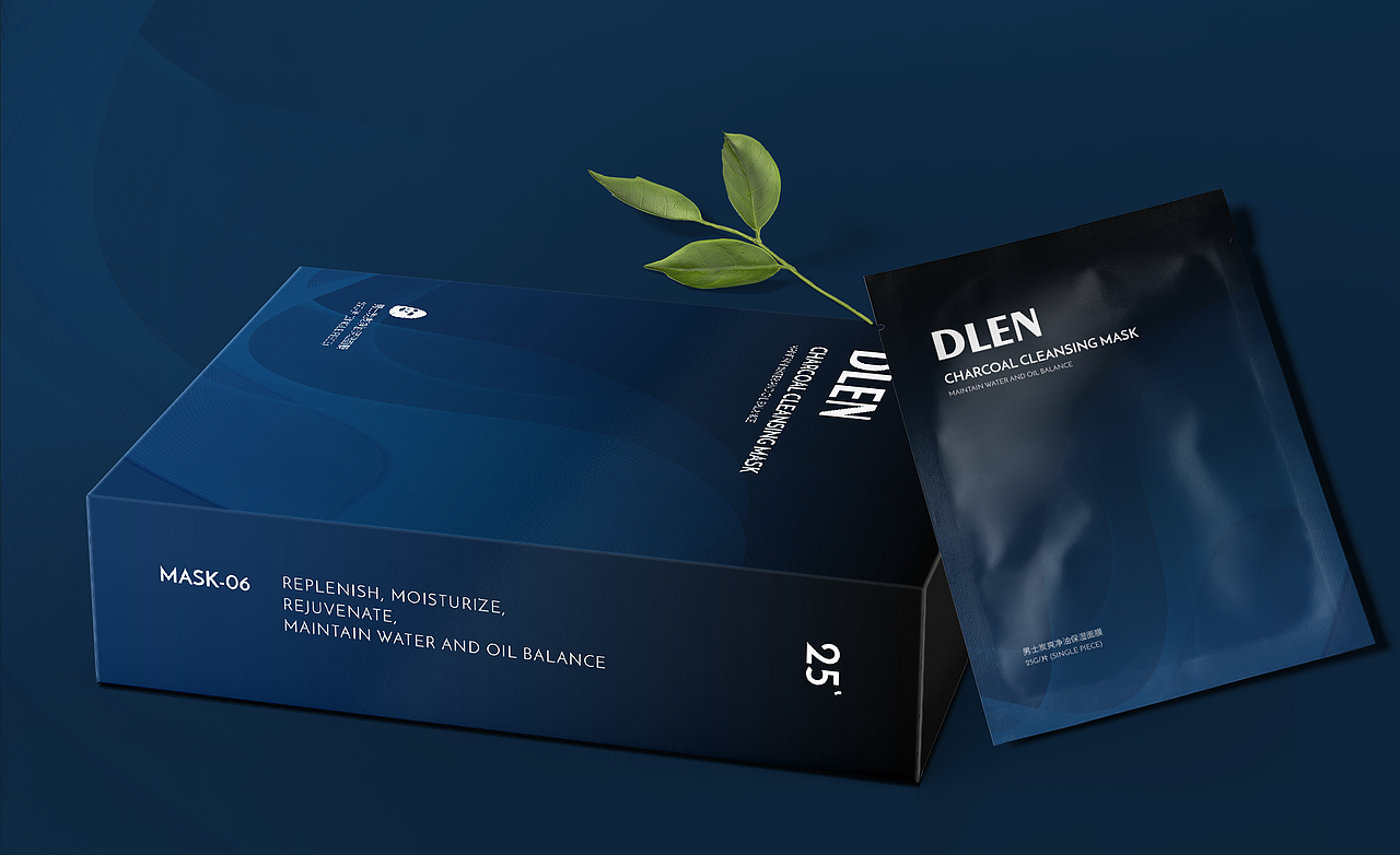 DLEN男士面膜及保湿洗面奶包装设计