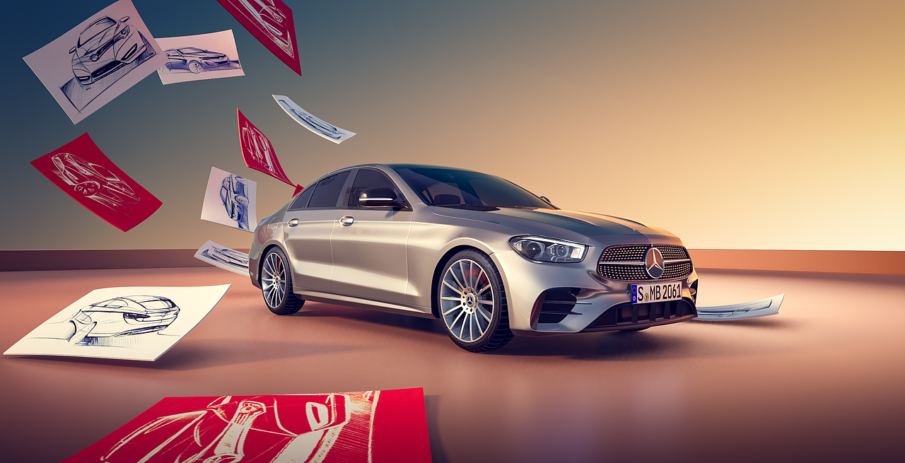 Mercedes Benz E-Class_汽车CGI_几何场景篇（图ZMzM3MTEyMzc2） - 机械/交通 - 站酷设计师易乘风原创素材 - 站酷ZCOOL