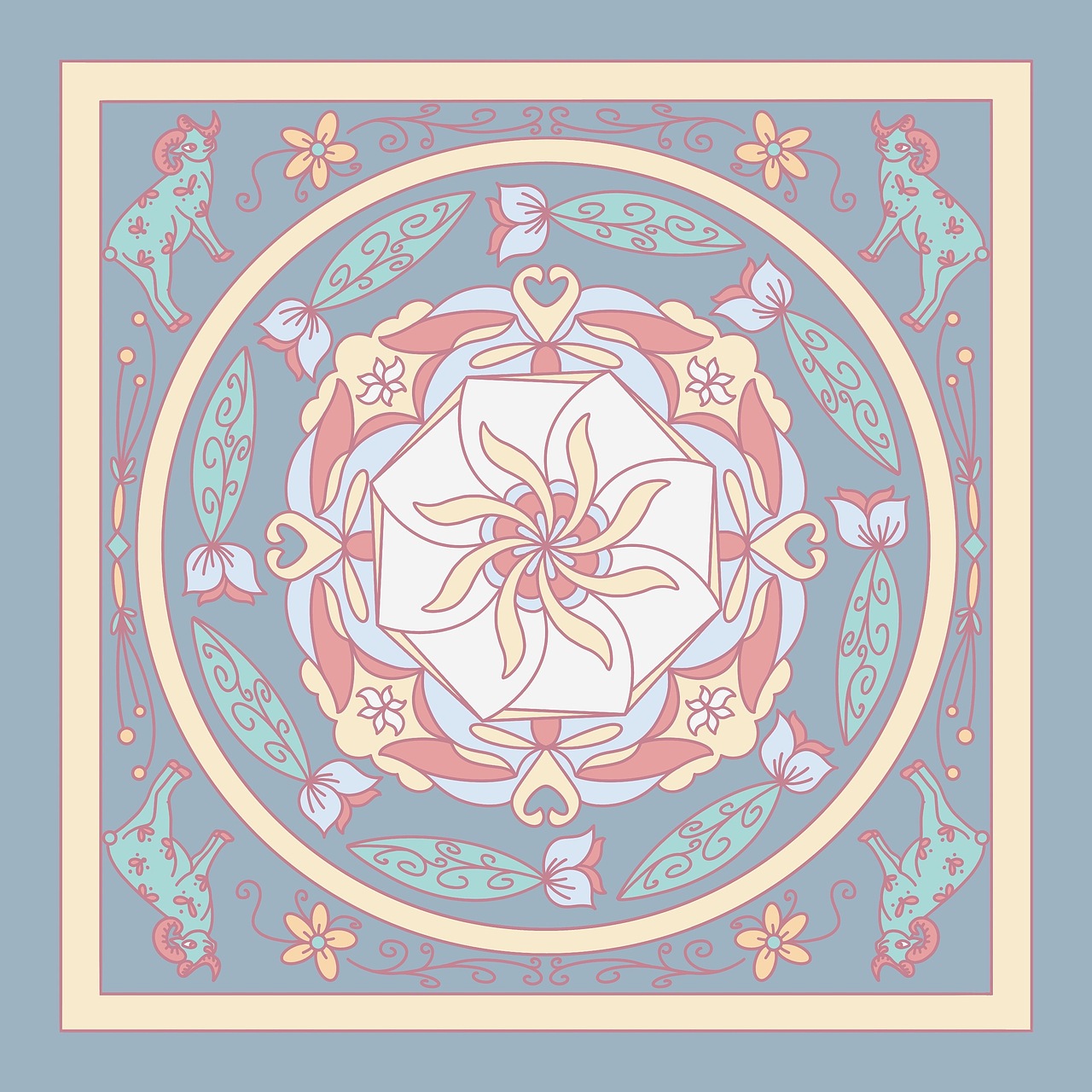 十二生肖系列丝巾原创图案原创设计(8)羊