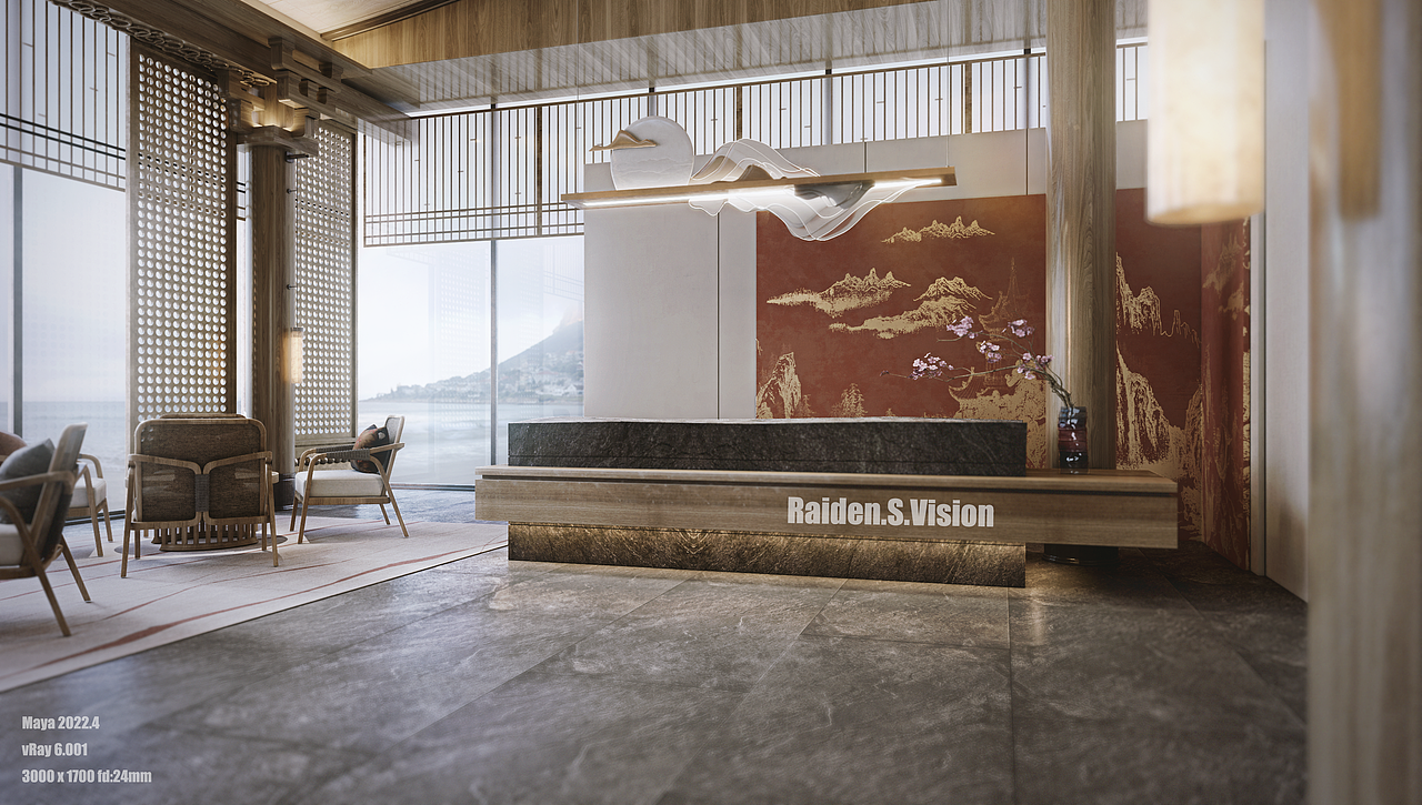 新中式售楼部设计案例（图ZMzQxODEzODYw） - 商业空间设计 - 站酷设计师RaidenS高光艺设原创素材 - 站酷ZCOOL