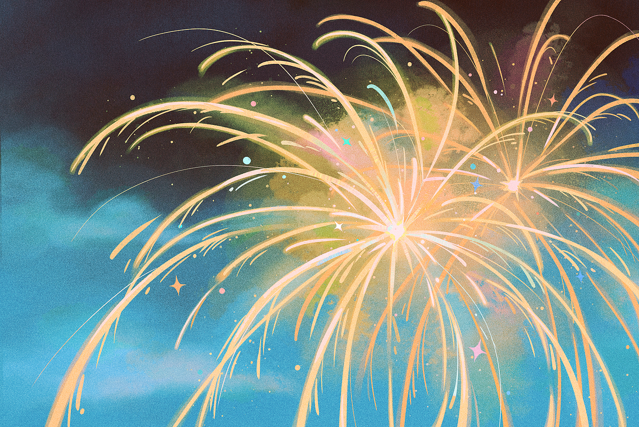 夏天的味道在雨中
在纷纷落下的金鱼花火中