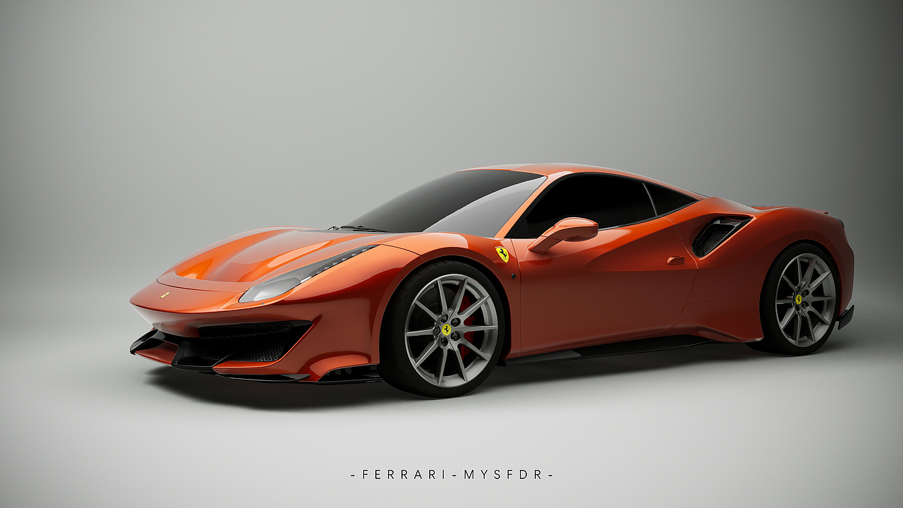 法拉利跑车渲染