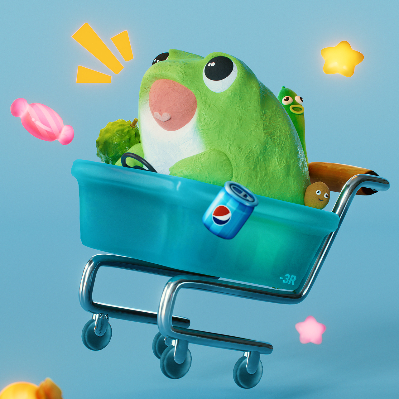 c4d卡通插画风格作品