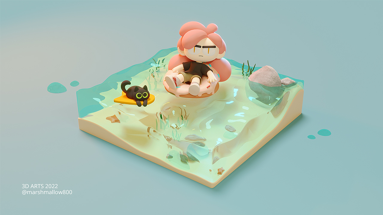 Blender-3D 一个棉花糖（图ZMzA5NTU1NTUy） - 人物/生物 - 站酷设计师marshmallow800原创素材 - 站酷ZCOOL