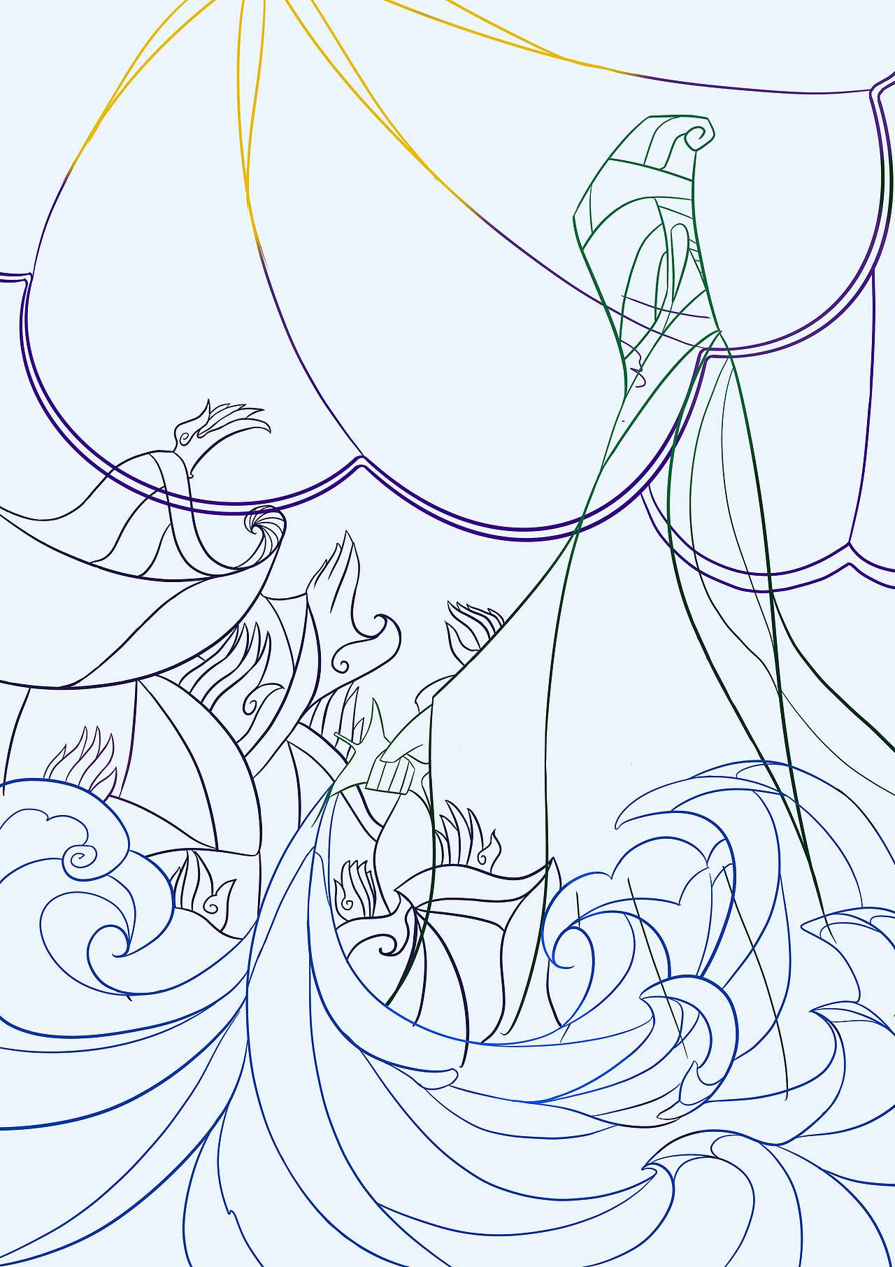 《阅微草堂笔记》主题插画草稿