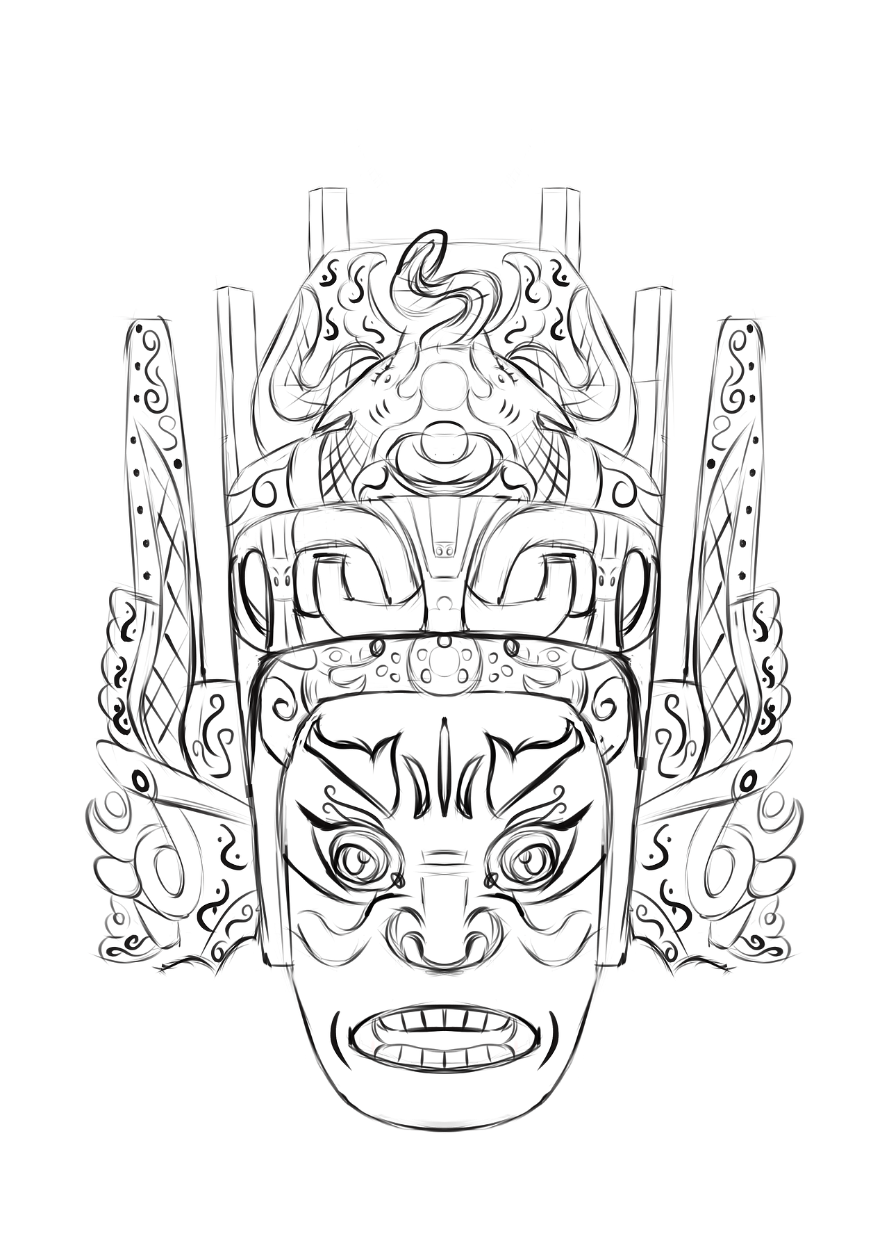 变脸艺术脸谱（图ZMzIxNTkzMzA4） - AI作品 - 站酷设计师插画搬运工豆豆原创素材 - 站酷ZCOOL