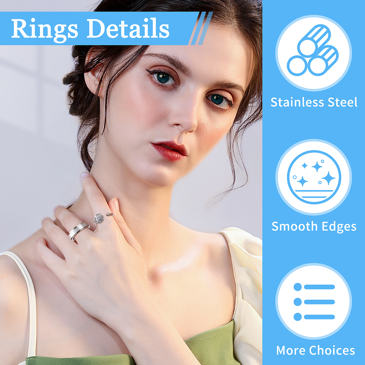 亚马逊主图 - 12金属戒指