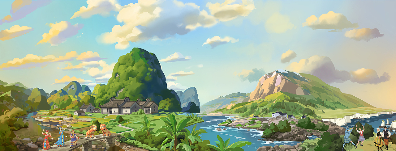 科大讯飞——世界语言江山图（图ZMzI0NTA1MDA4） - 商业插画 - 站酷设计师画画的小明I原创素材 - 站酷ZCOOL