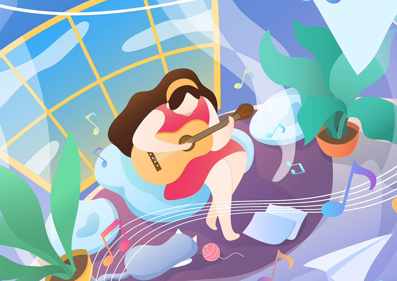 扁平插画-期待（图ZMzAwMTczMTU2） - 创作习作 - 站酷设计师MO抹茶原创素材 - 站酷ZCOOL