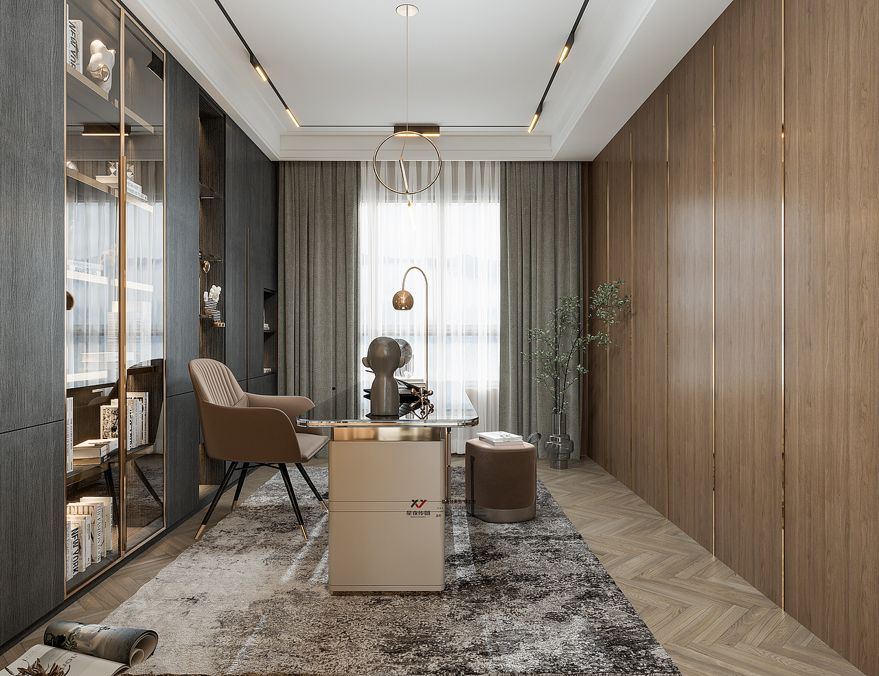 现代轻奢样板间|自然私宅，简约克制的美学典范