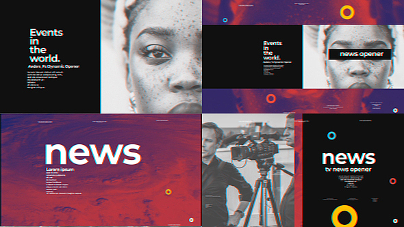 AE模板|简洁动态画面新闻实时报道综艺片头动画开场