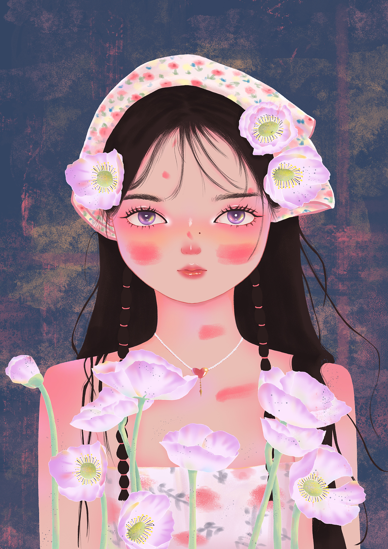 少女与花插画 合集（图ZMzI2ODc5OTg0） - 创作习作 - 站酷设计师荔枝小雪人9原创素材 - 站酷ZCOOL