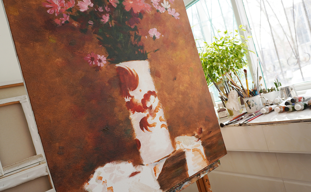 格桑花开 /原创油画