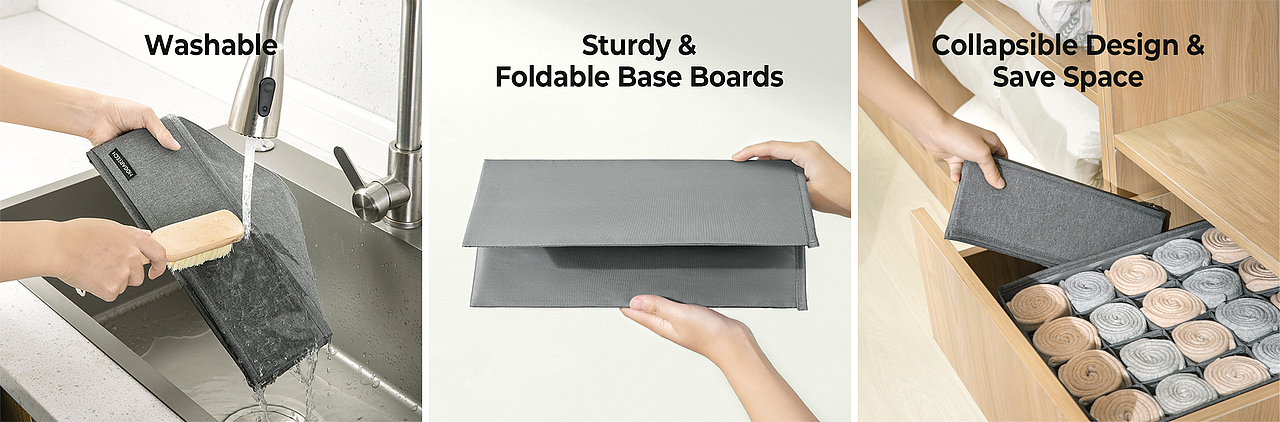 亚马逊电商图 灰色布艺内衣袜子收纳盒 项目设计