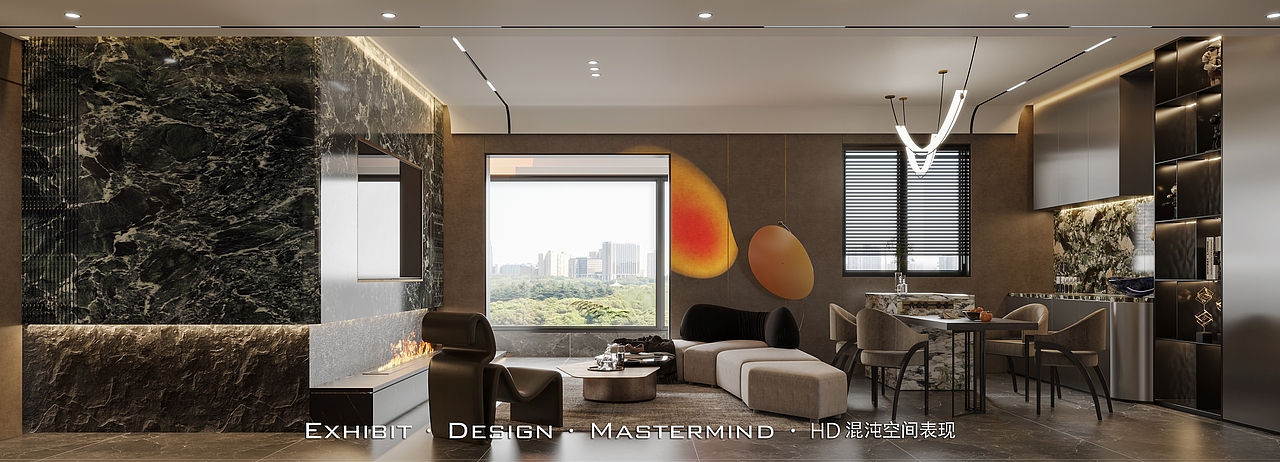 新作首发 现代轻奢 客餐厅×混沌空间视觉表现