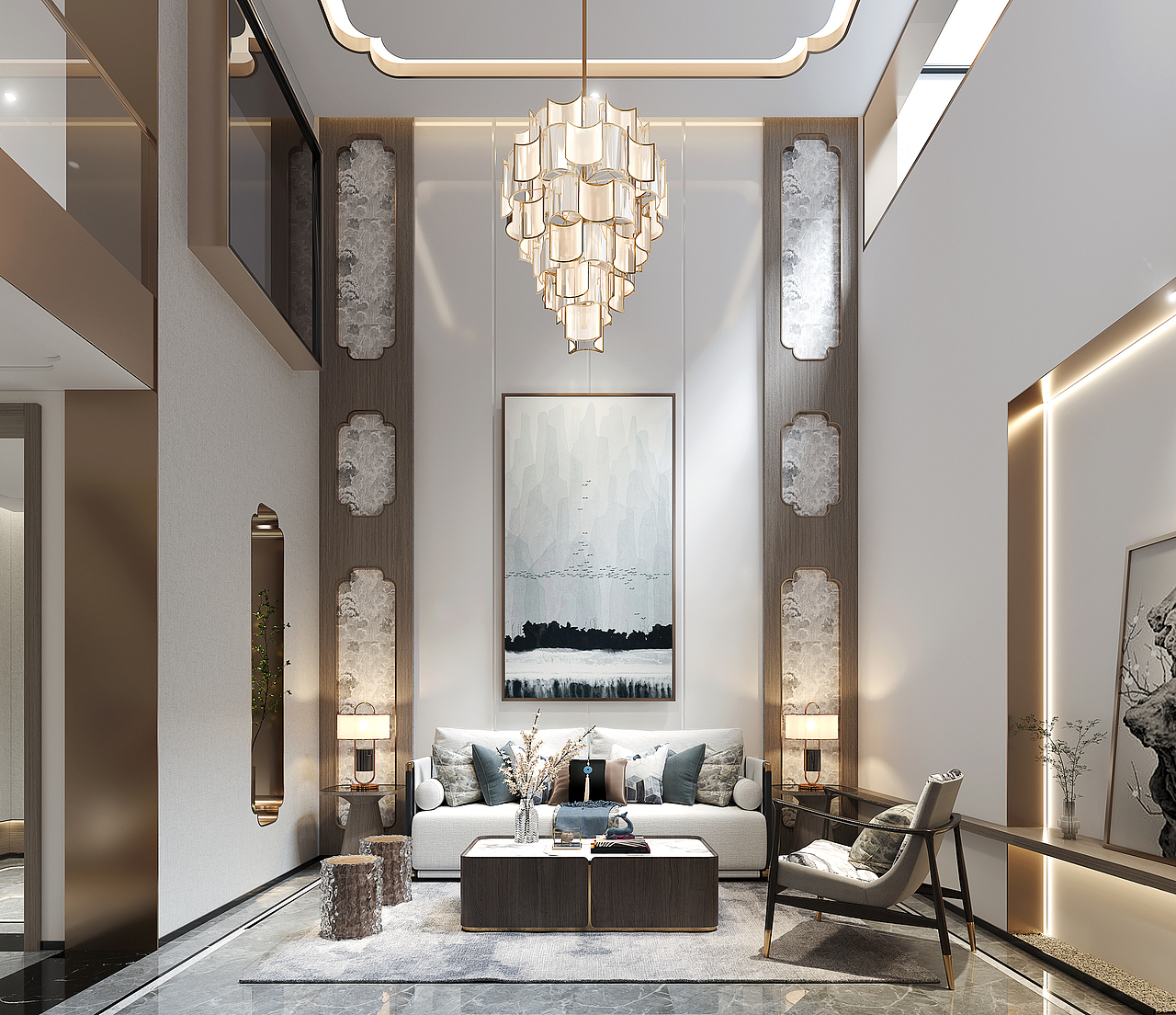 新中式别墅（图ZMzA0MTUzODE2） - 家装设计 - 站酷设计师草沐辉原创素材 - 站酷ZCOOL