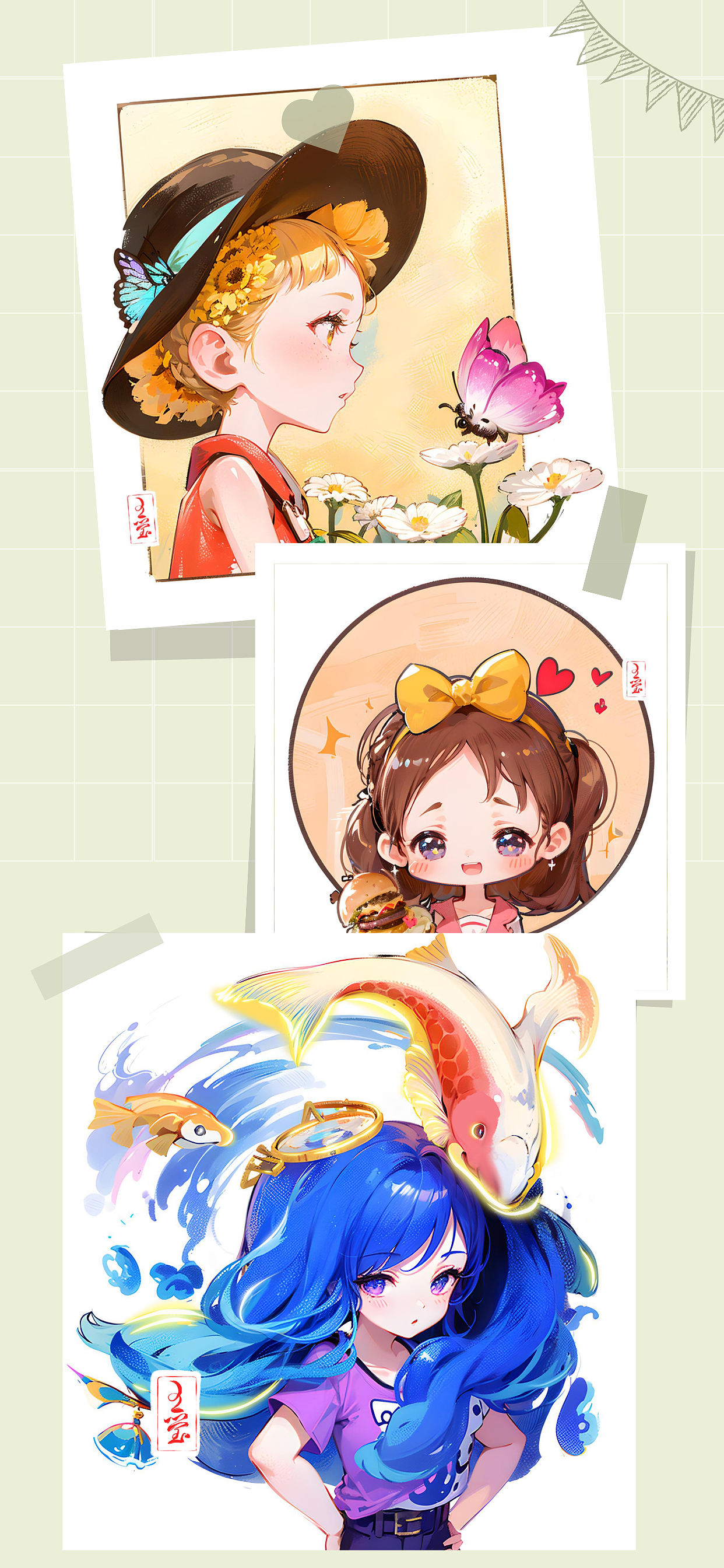 Q版儿插可爱头像（图ZMzM4ODI0MzY0） - 艺术插画 - 站酷设计师wangying641588原创素材 - 站酷ZCOOL